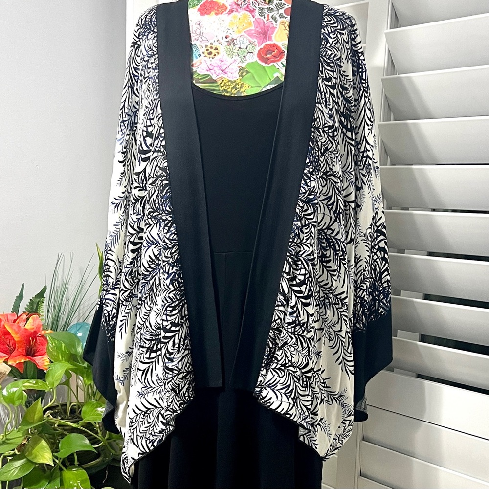 Renee C Kimono Open Front Floral Kimono